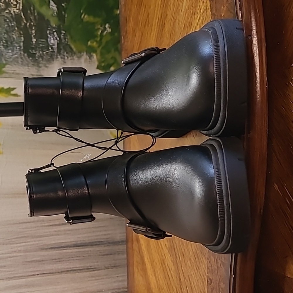New! Art Class Girls 4 Trendy combat moto black ankle shoe boots - Picture 5 of 9